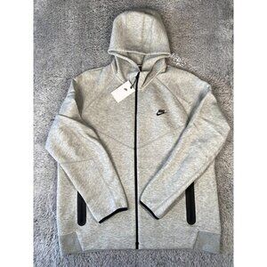 Nike Windrunner Tech Fleece Full-Zip Hoodie Sizes L-2XL Men Grey FB7921-063